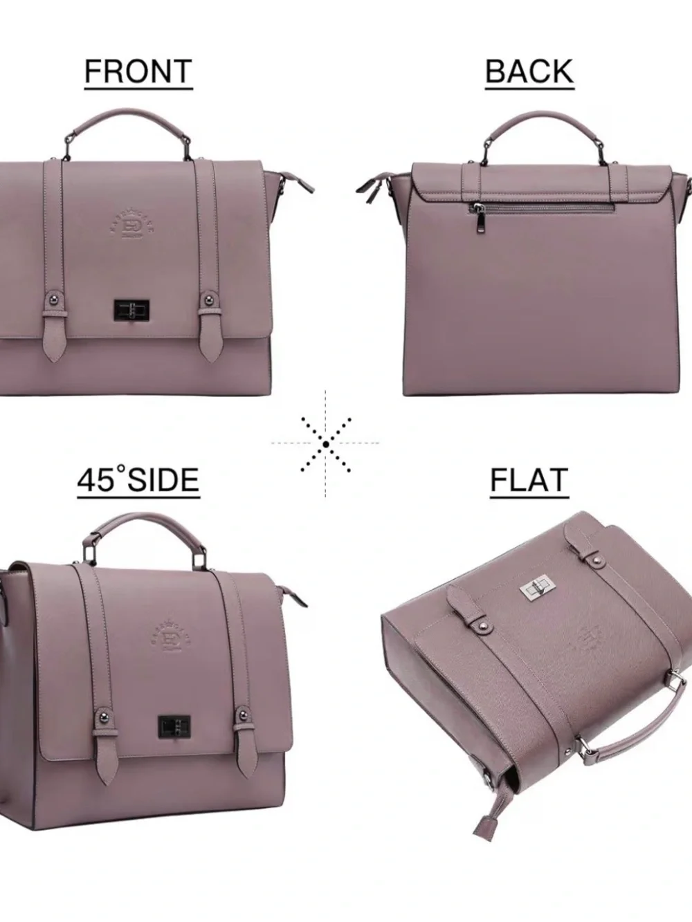 Woman’s Classic Top-Handle Messenger Bag in Dusty Rose